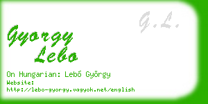 gyorgy lebo business card