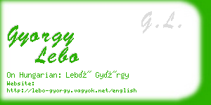 gyorgy lebo business card